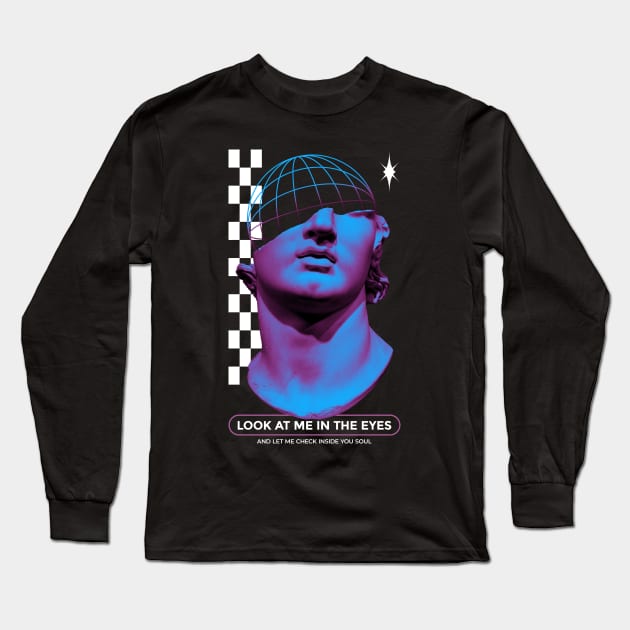 Edgy Vaporwave Statue Long Sleeve T-Shirt by Hmus